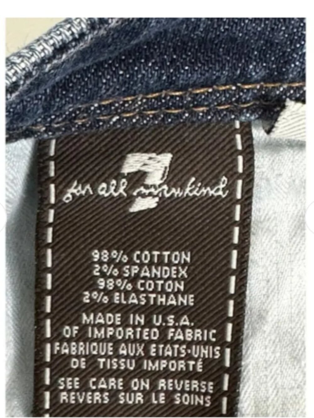 7 For All Mankind Flynt Jeans Women 28 Blue Dark Wash Bootcut Embroidered - Picture 5 of 9